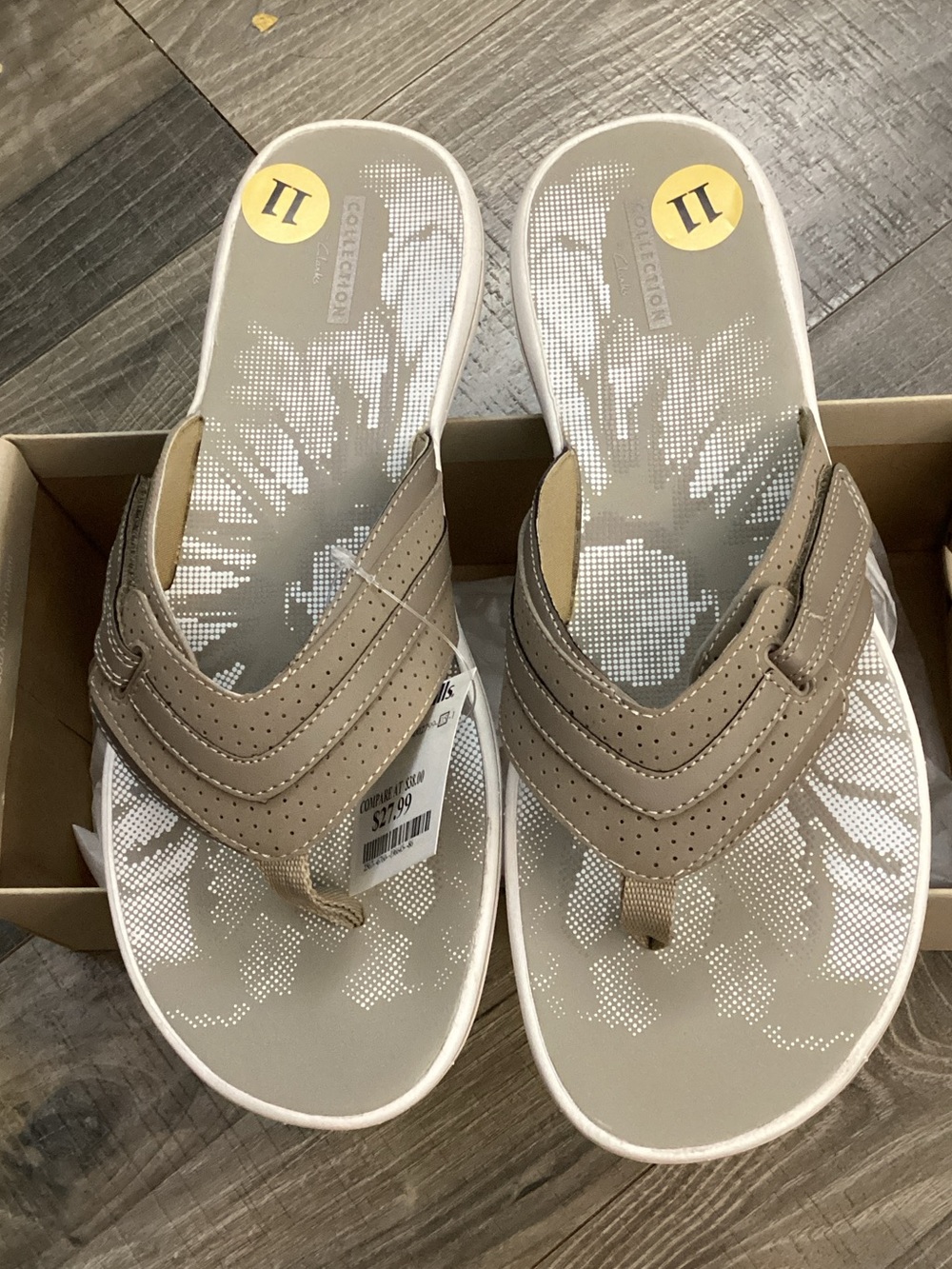 Clarks Neutral Taupe Toe-Thong Sandals
